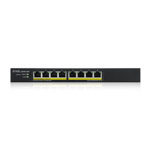 Коммутатор/ Zyxel NebulaFlex GS1915-8EP Hybrid Smart L2 PoE+ Switch, 8xGE PoE+, Silent (No Fan), 60W PoE Budget, Standalone/Cloud Management