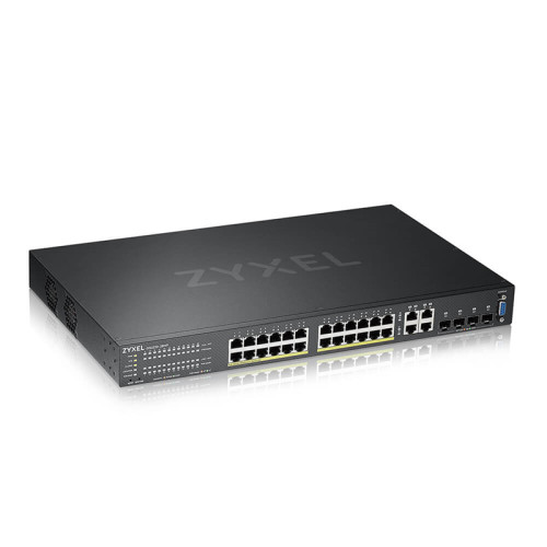 Коммутатор/ ZYXEL NebulaFlex Pro GS2220-28HP Hybrid L2 PoE+ switch , rack 19 