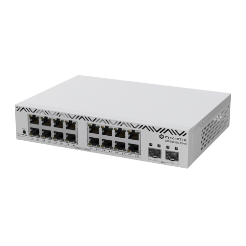 Коммутатор/ MikroTik CSS318-16G-2S+IN is a managed switch equipped with 16 Gigabit Ethernet ports and 2 high-performance 10G SFP+ ports Коммутатор/ MikroTik CSS318-16G-2S+IN is a managed switch equipped with 16 Gigabit Ethernet ports and 2 high-performance 10G SFP+ ports