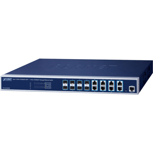 коммутатор/ PLANET Layer 3 8-Port 10GBASE-X SFP+ + 8-Port 10GBASE-T Managed Ethernet Switch with 48V DC Redundant Power (Hardware Layer 3 RIPv1/v2, OSPFv2/v3 dynamic routing, supports ERPS Ring, CloudViewer app, MQTT, Cybersecurity features, supports 1000