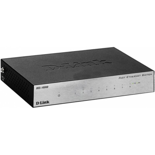 Коммутатор D-Link DES-1008D/L2B 8x100Мбит/с неуправляемый