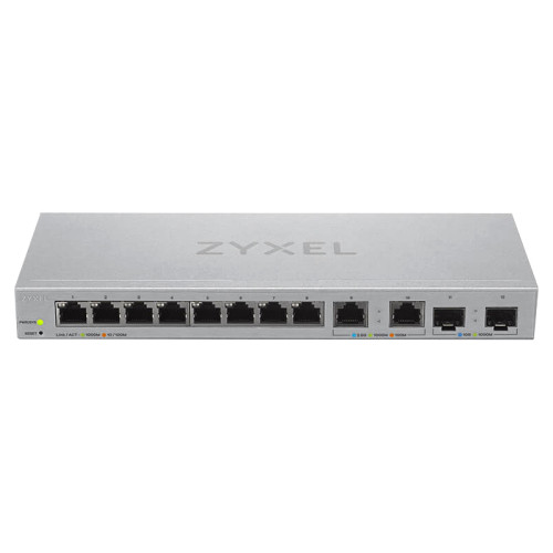 Коммутатор/ Zyxel XGS1210-12 Multi-Gigabit Smart L2 Switch, 8xGE, 2x1/2.5GE, 2xSFP+, Desktop, Silent