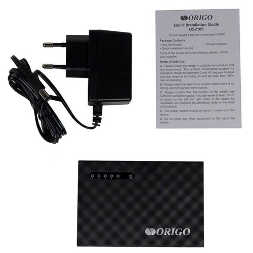 Неуправляемый коммутатор ORIGO OS2105/A2A  5x1000Base-T, корпус пластик