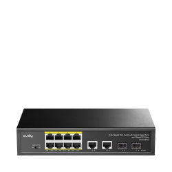 Коммутатор/ 8-10/100/1000 BASE-T Gigabit ports,2-Port 10/100/1000 BASE-T Gigabit Uplink ports, 2-1000 BASE-X SFP Slot, 8-port IEEE 802.3at PoE+ Injector, Supports PoE power up to 30W for each PoE port, Extend Mode (Port#7 and #8 support transmit distance 