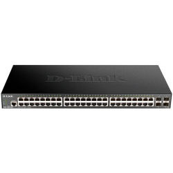 Коммутатор/ DGS-1250-52X,DGS-1250-52X/A1A Smart L2 Switch 48x1000Base-T, 4х10GBase-X SFP+, CLI, RJ45 Console