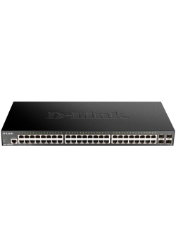 Коммутатор/ DGS-1250-52X,DGS-1250-52X/A1A Smart L2 Switch 48x1000Base-T, 4х10GBase-X SFP+, CLI, RJ45 Console