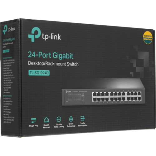 Коммутатор/ 24-port Gigabit Desktop/Rachmount Switch, 24 10/100/1000M RJ45 ports, 13-inch steel case