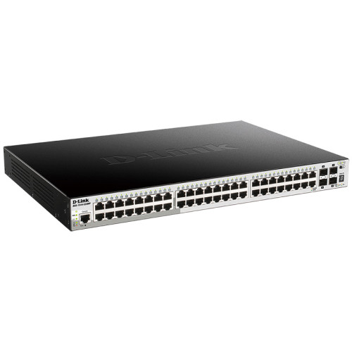 Сетевой коммутатор/ DGS-1510-52XMP SmartPro L2+ Stackable Switch 48x1000Base-T PoE, 4x10GBase-X SFP+, PoE Budget 370W (740W with DPS-700), CLI, RJ45 Console, RPS