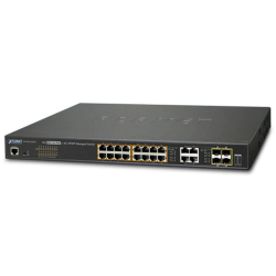 коммутатор/ PLANET IPv6/IPv4, 16-Port Managed 802.3at POE+ Gigabit Ethernet Switch + 4-Port Gigabit Combo TP/SFP (220W)