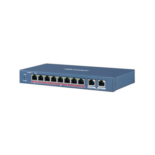 Коммутатор Hikvision DS-3E0310HP-E 8x100Мбит/с 2x1Гбит/с 7PoE+ 1PoE++ 110W неуправляемый