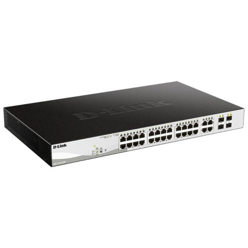 Коммутатор D-Link DGS-1210-28P/F 24x1Гбит/с 4xКомбо(1000BASE-T/SFP) 24PoE 193W управляемый