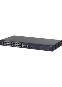 Коммутатор Dahua DH-CS4228-24GT-240 (L2) 26x1Гбит/с 2xКомбо(1000BASE-T/SFP) 24PoE 265W управляемый