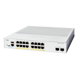 Коммутатор CISCO Catalyst 1300 16x 10/100/1000 RJ-45 PoE+, 2x 1Gb SFP uplinks, PoE+ 120W, Fanless, C1000-16P-2G-L
