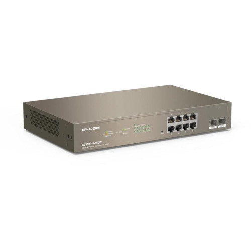 Коммутатор IP-Com G3310P-8-150W (L2) 8x1Гбит/с 2xКомбо(1000BASE-T/SFP) 2SFP 8PoE 130W управляемый