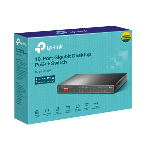 Коммутатор/ 10-Port Gigabit Desktop Switch with 6-Port PoE+ and 2-Port PoE++