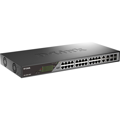 Сетевой коммутатор/ Smart L2 Surveillance Switch 24х1000Base-T PoE, 4xCombo 1000Base-T/SFP, PoE Budget 370W, Long-range PoE up to 250m