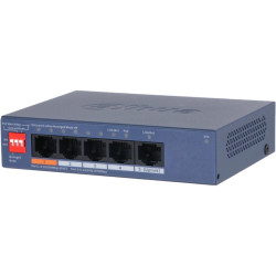 4-портовый PoE коммутатор с функцией облачного управления, 4 RJ45 10/100Мбит/с (PoE/PoE+/Hi-PoE), 1 RJ45 10/100/1000Мбит/с (uplink); PoE: порт 1 до 60Вт, порты 2-4 до 30Вт, суммарно до 60Вт; PoE watchdog, передача до 250м; питание: 53В(DC)