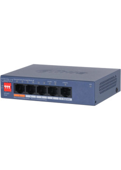 4-портовый PoE коммутатор с функцией облачного управления, 4 RJ45 10/100Мбит/с (PoE/PoE+/Hi-PoE), 1 RJ45 10/100/1000Мбит/с (uplink); PoE: порт 1 до 60Вт, порты 2-4 до 30Вт, суммарно до 60Вт; PoE watchdog, передача до 250м; питание: 53В(DC)