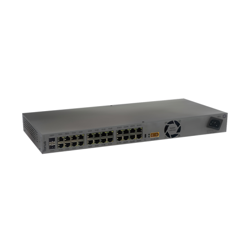 Коммутатор/ L3 управляемый коммутатор TORUS S1-1-24P, 24х10/100/1000 Mbps RJ45, 2x 10 GbE SFP+, PoE 802.3af/at/bt, Passive PoE 24-48v, Консольный порт USB Type C, 16к MAC-адресов, 1 встроенный БП, AC: 90–260 В, 50–60 Гц DC: 36-57 B