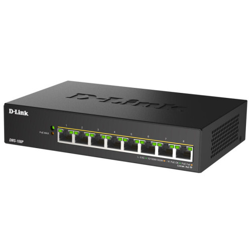 Коммутатор/ Коммутатор, 8x2.5GBase-T PoE 802.3bt 90 Вт, PoE-бюджет 230 Вт, корпус металл