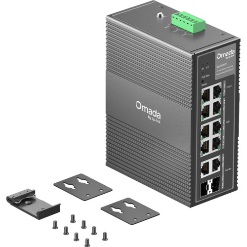 Коммутатор/ Omada 10-Port Gigabit Industrial Easy Managed Switch with 6-Port PoE+ and 2-Port PoE++ Коммутатор/ Omada 10-Port Gigabit Industrial Easy Managed Switch with 6-Port PoE+ and 2-Port PoE++