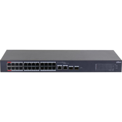 Коммутатор Dahua DH-CS4226-24ET-375 (L2) 24x100Мбит/с 2xКомбо(1000BASE-T/SFP) 2SFP 24PoE 375W управляемый