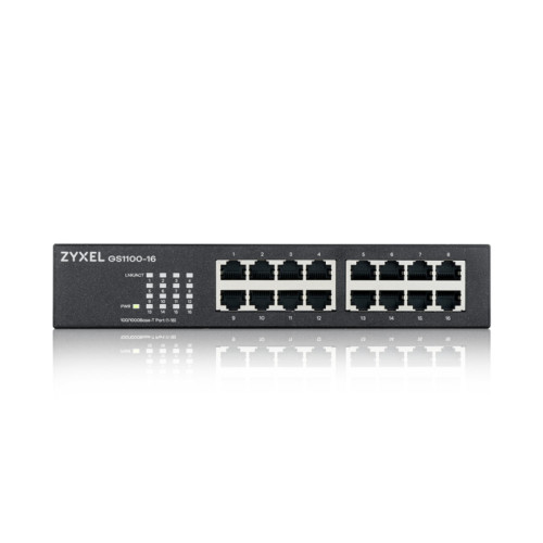 Коммутатор/ ZYXEL GS1100-16 Switch, 16xGE, rack 19 