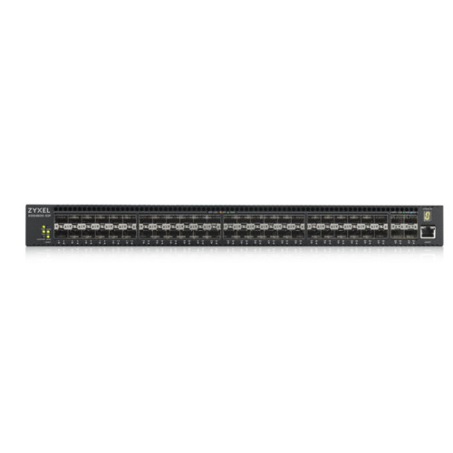 Коммутатор/ ZYXELXGS4600-52F AC L3 Managed Switch, 48 port Gig SFP, 4 dual pers. and 4x 10G SFP+, stackable, dual PSU AC Коммутатор/ ZYXELXGS4600-52F AC L3 Managed Switch, 48 port Gig SFP, 4 dual pers. and 4x 10G SFP+, stackable, dual PSU AC