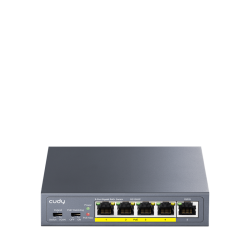 Коммутатор/ 5-Port 10/100/1000M PoE+ Switch 60W, 5 10/100/1000M ports with 4POE+ Ports Unmanaged Switch with UL power adapter IEEE802.3af / IEEE802.3at, Watchdog, 60W External