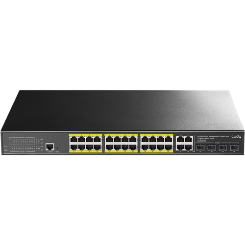 Коммутатор/ 24-Port Layer 2 Managed Gigabit PoE+ Switch with 4 Gigabit Combo Ports, 400W
