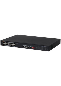 Коммутатор Dahua DH-S3218-16ET-135 (L2) 16x100Мбит/с 2x1Гбит/с 2SFP 135W управляемый