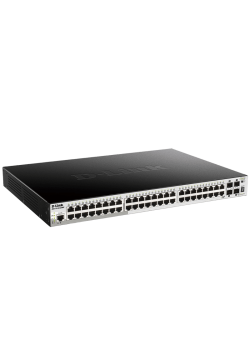 Коммутатор/ Управляемый L2+ стекируемый PoE-коммутатор, 48x1000Base-T PoE, 4x10GBase-X SFP+, PoE-бюджет 370 Вт (740 Вт с DPS-700), CLI, консольный порт RJ-45, RPS