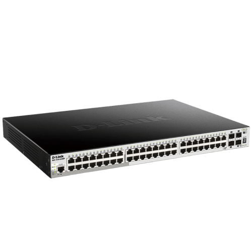 Коммутатор/ Управляемый L2+ стекируемый PoE-коммутатор, 48x1000Base-T PoE, 4x10GBase-X SFP+, PoE-бюджет 370 Вт (740 Вт с DPS-700), CLI, консольный порт RJ-45, RPS