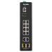 Коммутатор/ DIS-200G-12S Managed L2 Industrial Switch 10x1000Base-T, 2x1000Base-X SFP, Surge 6KV, CLI, RJ45 Console, Alarm relay, Dying Gasp, DIN-Rail, metal case IP30, -40 to 65°C, w/o power adapter