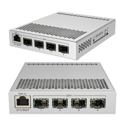 Коммутатор/ CRS305-1G-4S+IN Cloud Router Switch Five-port desktop switch with one Gigabit Ethernet port and four SFP+ 10Gbps ports