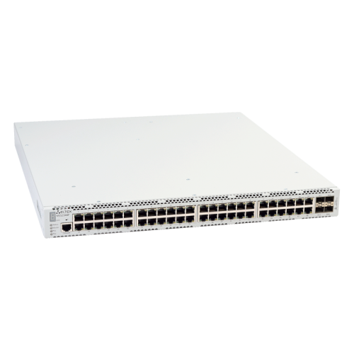 Ethernet-коммутатор MES2348P, 48 портов 10/100/1000 Base-T (PoE/PoE+), 4 порта 10GBase-R (SFP+)/1000Base-X (SFP), L3, 2 слота для модулей питания