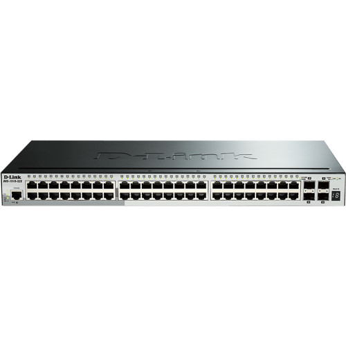 Коммутатор/ DGS-1510-52X SmartPro L2+ Stackable Switch 48x1000Base-T, 4x10GBase-X SFP+, CLI, RJ45 Console