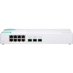 Коммутатор/ QNAP QSW-308S Unmanaged 10 Gb / s switch with 3 SFP + ports and 8 1 Gb / s RJ-45 ports, throughput up to 76 Gb / s, JumboFrame support