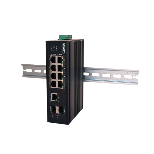 OSNOVO Промышленный PoE коммутатор на 11 портов, 6 *10/100Base-T с PoE (до 30W), 2 *10/100Base-T с PoE (до 60W), 1*10/100/1000Base-T, 2 порта SFP (1000Base-X), суммарно PoE до 300W
