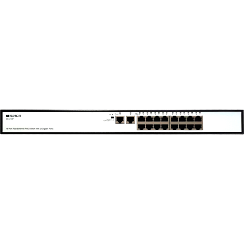 Unmanaged Switch 16x100Base-TX PoE, 2x1000Base-T, PoE Budget 190W, Long-range PoE up to 250m, 19