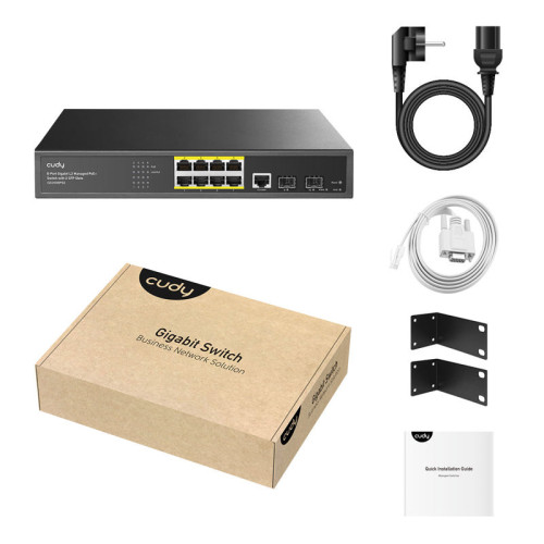 Коммутатор/ 8-Port Layer 2 Managed Gigabit PoE+ Switch with 2 Gigabit SFP Slots, 120W