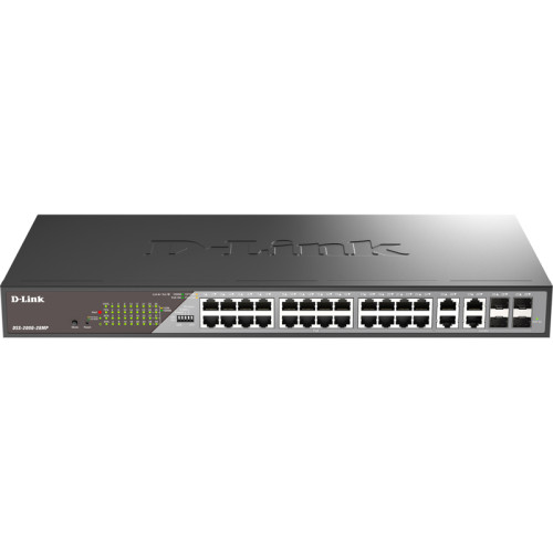 Сетевой коммутатор/ Smart L2 Surveillance Switch 24х1000Base-T PoE, 4xCombo 1000Base-T/SFP, PoE Budget 370W, Long-range PoE up to 250m