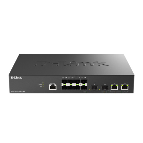 Коммутатор/ Управляемый L2 коммутатор, 8x1000Base-X SFP, 2xCombo 10GBase-T/SFP+, защита от статического электричества до 6 кВ, CLI, консольный порт RJ-45, RPS, поддержка Dying Gasp