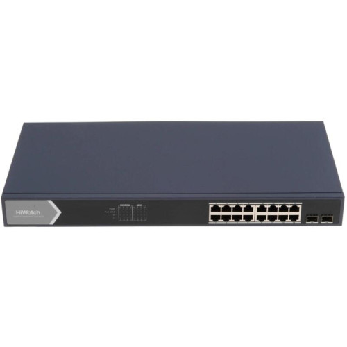 Коммутатор HiWatch DS-S1816GP (L2) 16x100Мбит/с 1x1Гбит/с 16PoE 125W неуправляемый