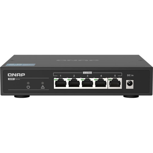 Коммутатор/ QNAP QSW-1105-5T 5-Port RJ-45 Unmanaged 2.5Gbps fanless switch, Switching Capacity 25Gbps