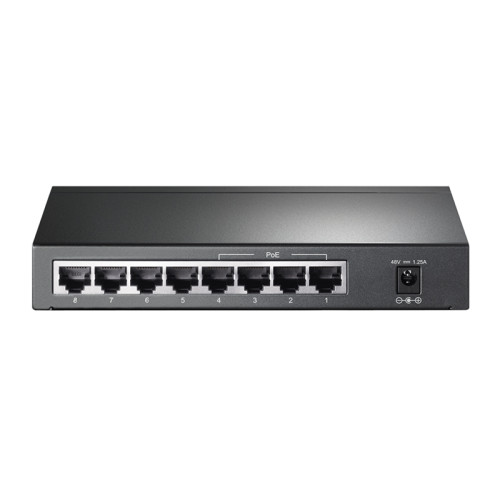 8-Port Gigabit Desktop PoE Switch, 8 Gigabit RJ45 ports including 4 PoE ports, steel case