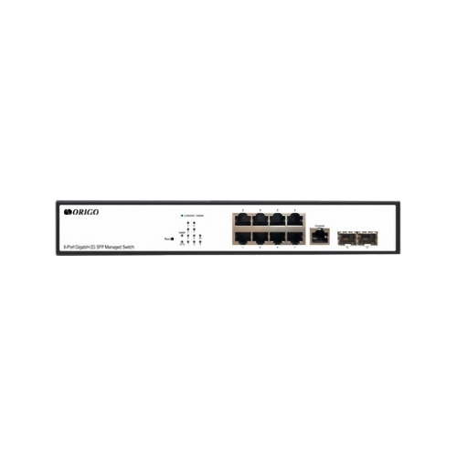 Managed L2 Switch 8x1000Base-T, 2x1000Base-X SFP, RJ45 Console, 19