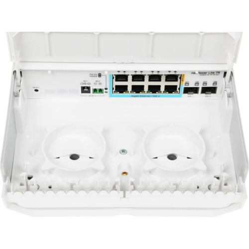 Коммутатор MikroTik netPower Lite 7R CSS610-1GI-7R-2S+OUT (L2) 8x1Гбит/с 2SFP+ 8PoE управляемый