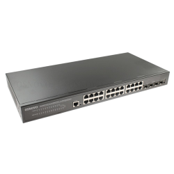 Коммутатор/ OSNOVO Управляемый L2+ коммутатор Gigabit Ethernet на 28 портов. Порты: 24 x GE (10/100/1000Base-T) + 4 x 1G/10G SFP+ Uplink. Консольный порт, Уровень управления L2+. Поддержка Jumbo Frame 12K, IGMP Snooping, DHCP-сервер, статическая маршрутиз