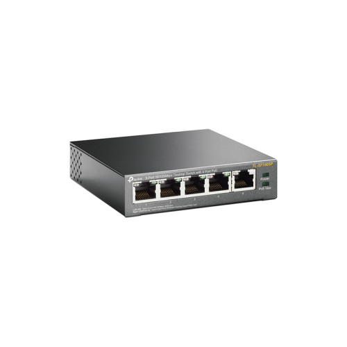 Коммутатор/ 5-Port 10/100Mbps Desktop Switch with 4-Port PoE, 5 10/100Mbps RJ45 ports including 4 PoE ports, 58W PoE Power supply, steel case